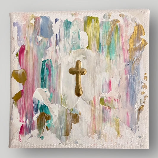 Cross - Multi Color - Gospel Art Canvas