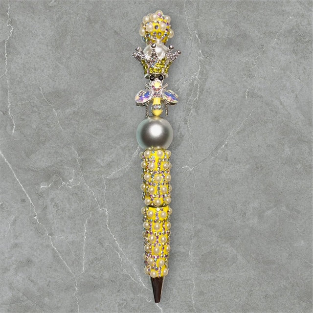 Crowned Bee Beaded Pen