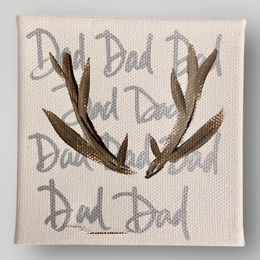 Dad - Antlers - Silver - Gospel Art Canvas