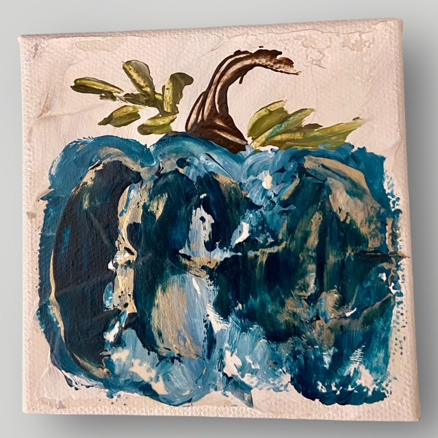 Dark Teal Fall Pumpkin - Gospel Art Canvas