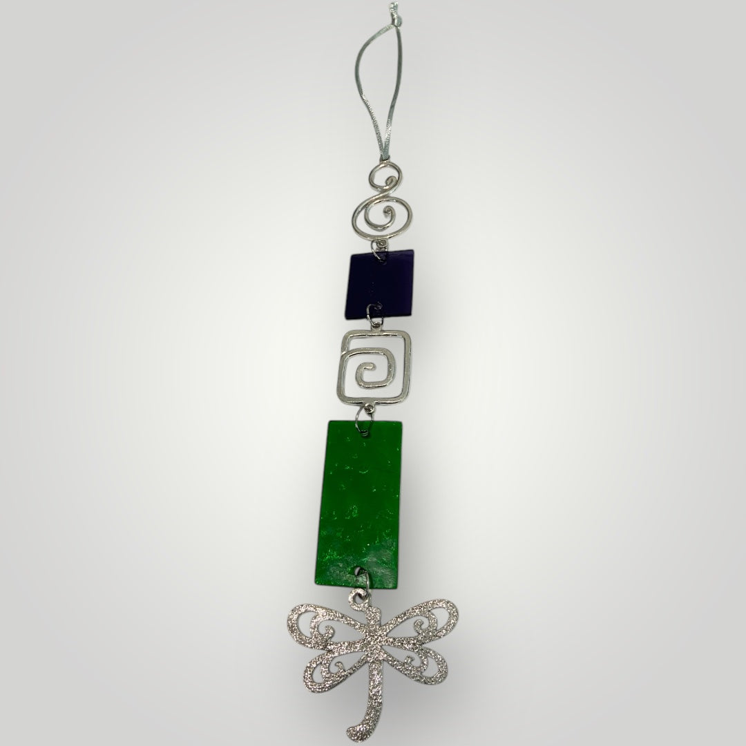 Dragonfly Sun Catcher - Green & Purple