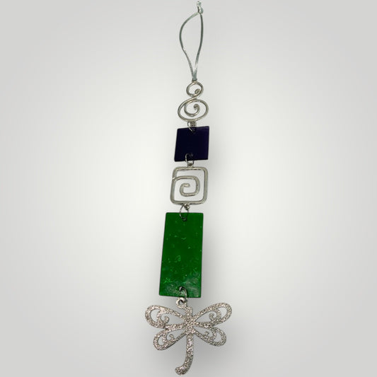 Dragonfly Sun Catcher - Green & Purple