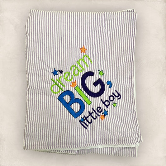 Dream Big Little Boy Minky Blanket - Purple