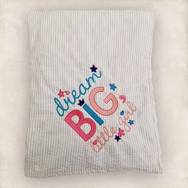 Dream Big Little Girl Minky Blanket - Pink