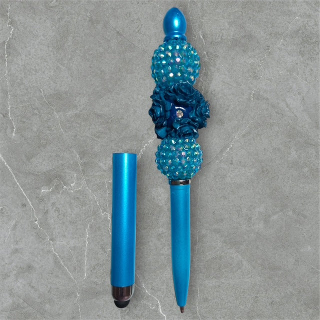 Elegant Beaded Stylus Pen - Shades of Blue