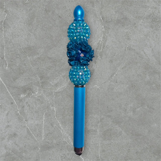 Elegant Beaded Stylus Pen - Shades of Blue