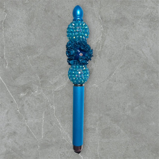 Elegant Beaded Stylus Pen - Shades of Blue