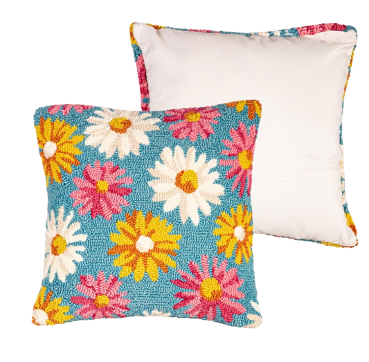 English Daisy Hooked Pillow