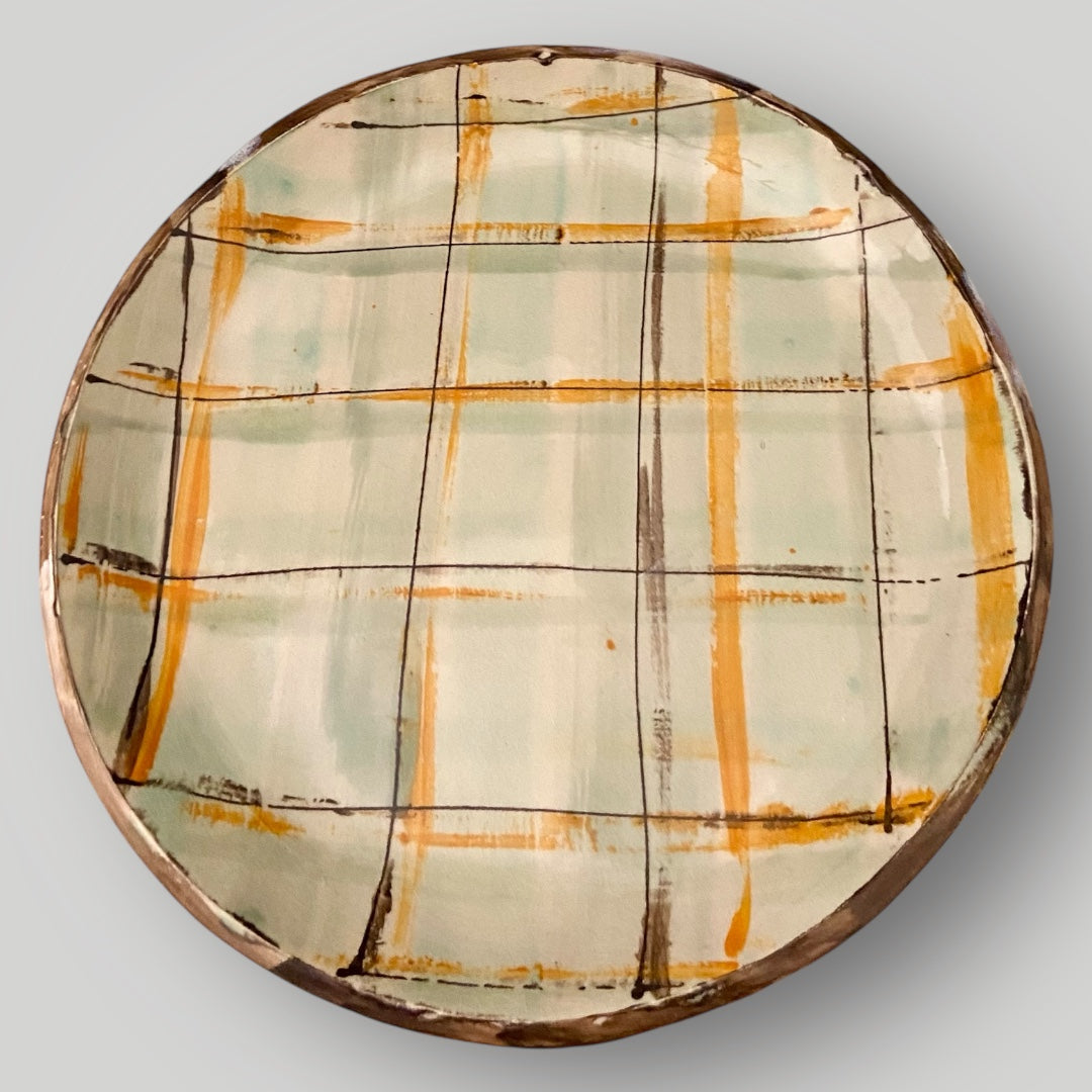 Fall Plaid Plate #1 - Heartfelt Traditions Pottery