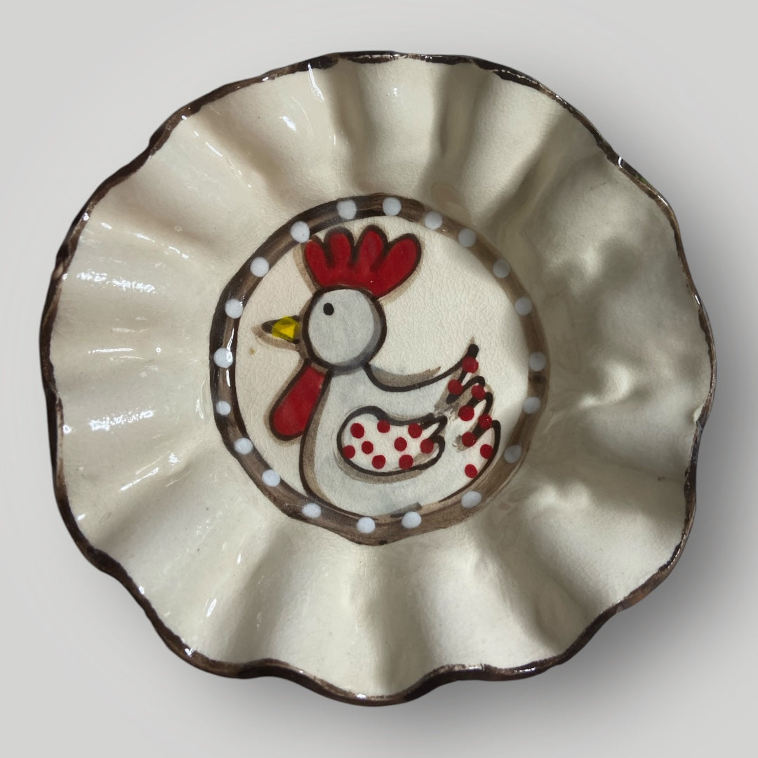 Farmhouse Dip Bowl - Rooster - Heartfelt Traditions Pottery