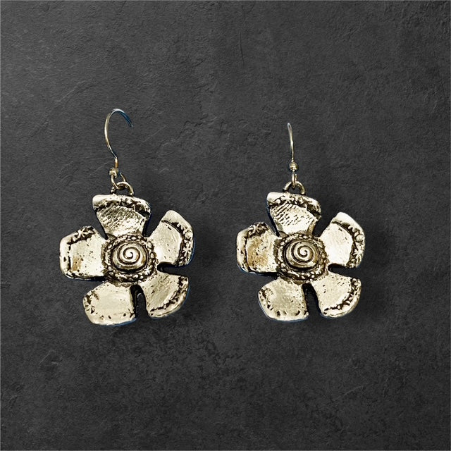 Fleur Earrings - Pewter - JER104