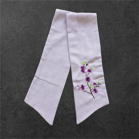 Fringed Blossoms in Purple Manor sash
