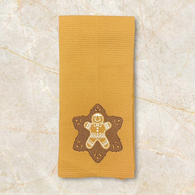 Gingerbread Smiles - Embossed/Embroidered Hand Towel