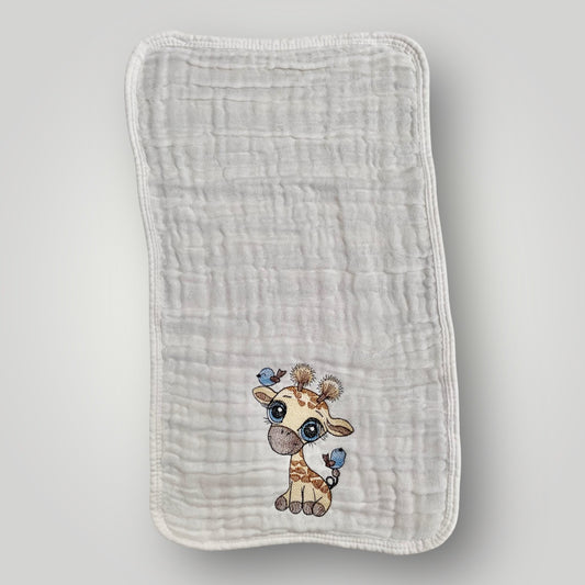 Giraffe Blue - Burp Cloth