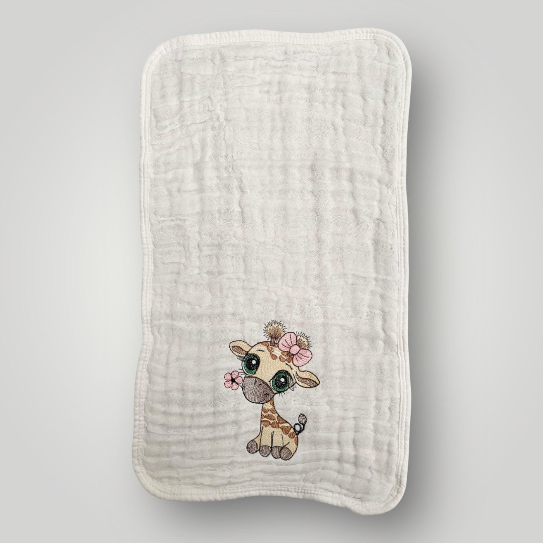 Giraffe Pink - Burp Cloth