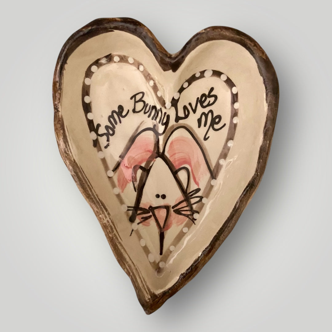 Pinched Rabbit Pottery Heart Pinch Bowl - Some Bunny Loves Me - Heartfelt Traditions Pottery ...