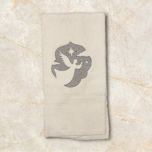 Heavenly Herald - Embossed/Embroidered Hand Towel