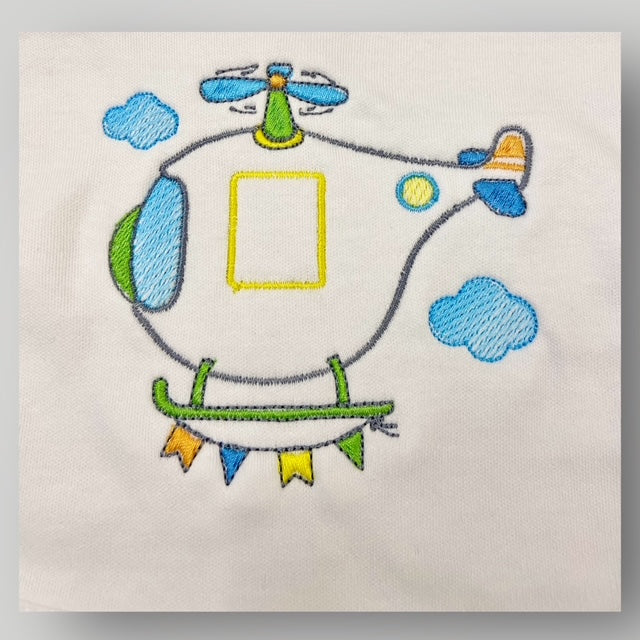 Helicopter & Clouds - Bib