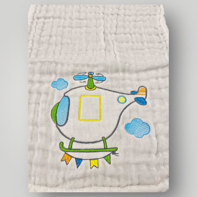 Helicopter & Clouds - Burp Cloth