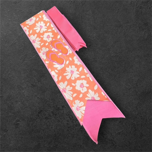Hibiscus Flip Flop Fun - The Manor Ribbon Sash Collection