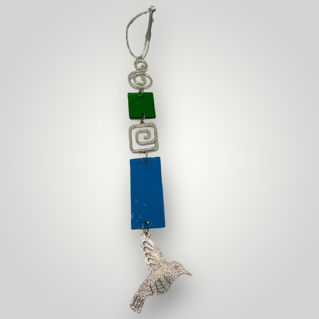 Hummingbird Sun Catcher - Green & Blue