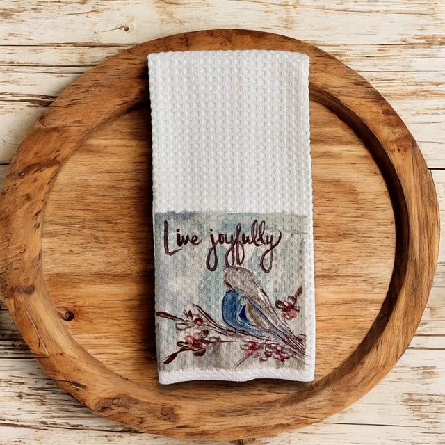 Live Joyfully Kitchen Waffle Towel