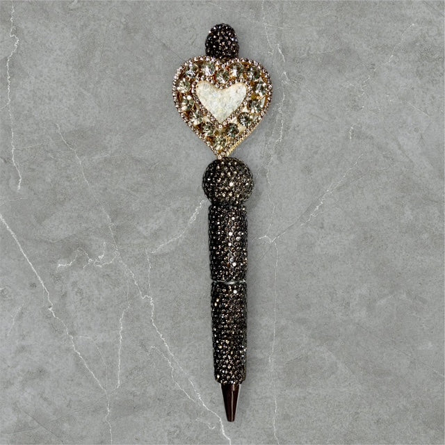 Love in Luxe beaded pen with luxe gold accents and pearl?tone beads