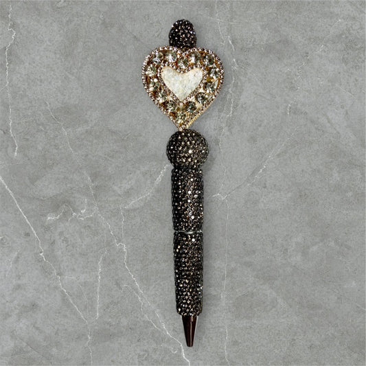 Love in Luxe beaded pen with luxe gold accents and pearl?tone beads