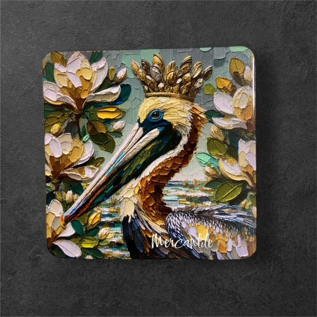 Majestic Crowned Brown Pelican - Magnet