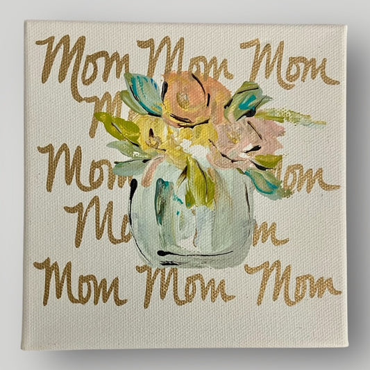 Mom with Flowers in Vase - Gospel Art Canvas