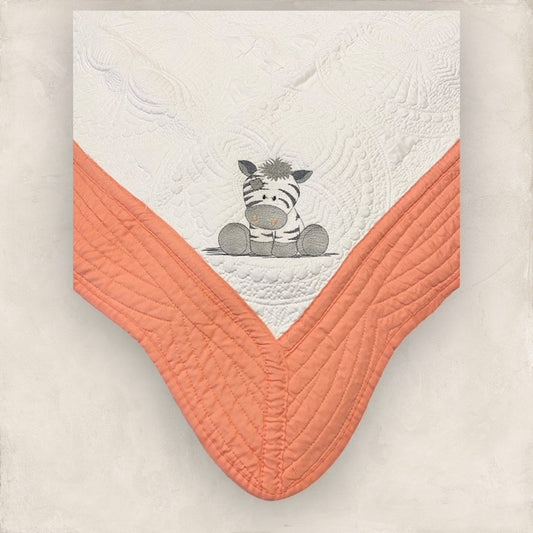 Patched Zebra Heirloom Quilt Set in Coral - (2 pcs)