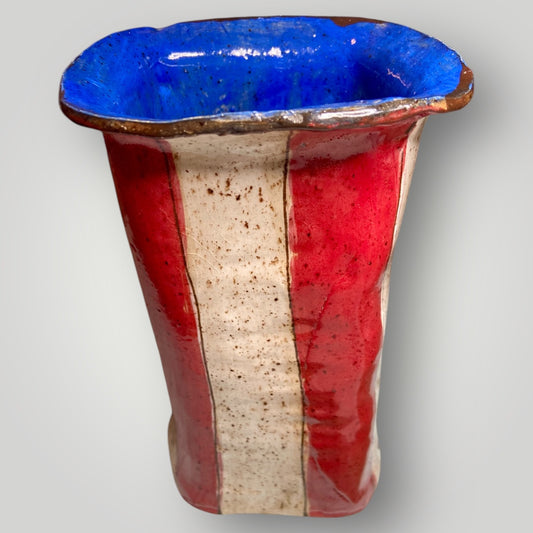 Patriotic Vase in Red White & Blue - Heartfelt Traditions Pottery