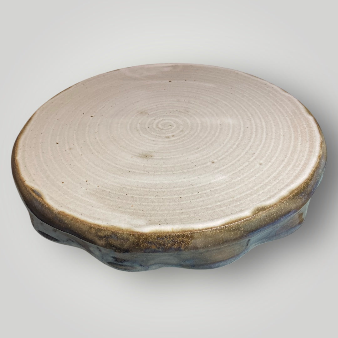 Pedestal B - Ivory Linen - Fingerprint Pottery