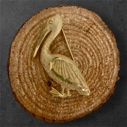 Pelican brooch with coastal pelican design
