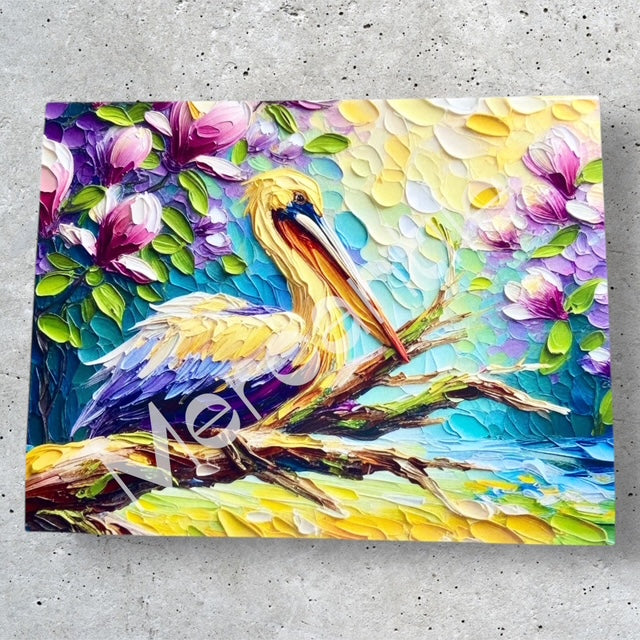 Pelican on a Branch - Magnolia Collection #1 - Note Card
