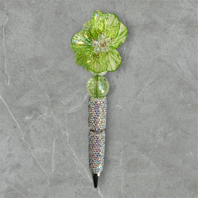 Peridot Petals - Beaded Pen