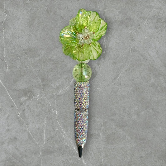 Peridot Petals - Beaded Pen