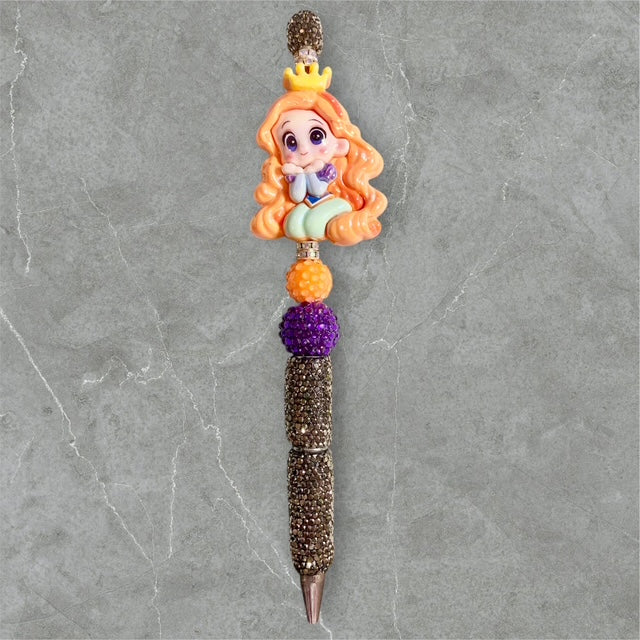 Pretty Crowned Princess Beaded Pen