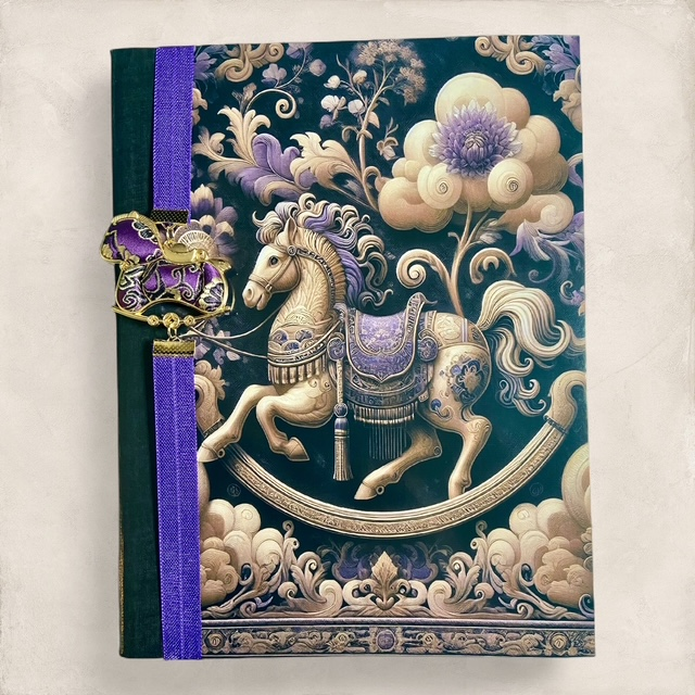Rocking Horse Tapestry - Composition Notebook and Book Band (full size)