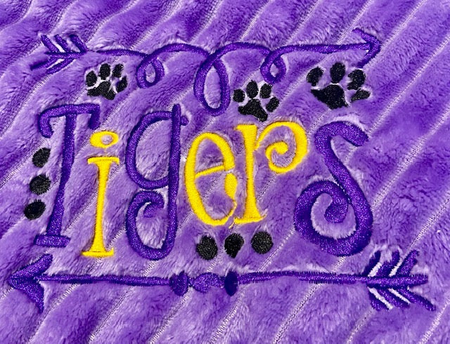 Tigers Purple - Adult Throw Blanket
