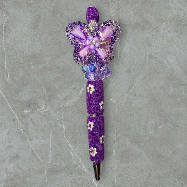 Purple Whimsy Beaded Pen