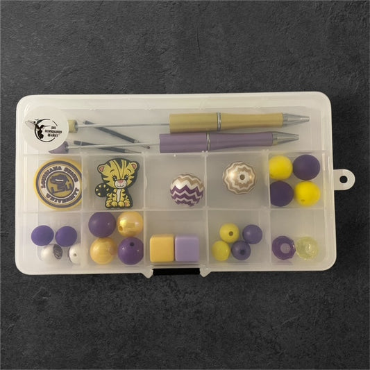 Purple & Gold Team Spirit #1 DIY Beadable Pen Kit