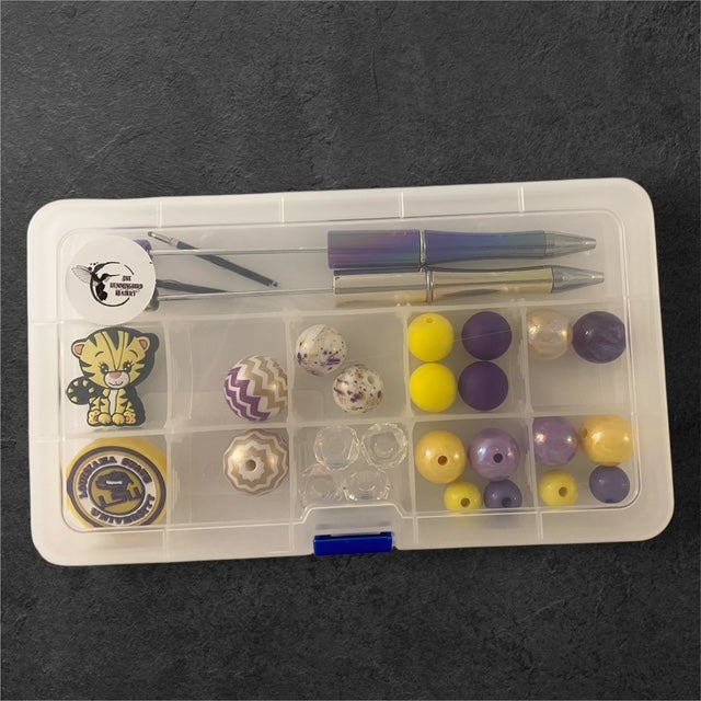 Purple & Gold Team Spirit #2 DIY Beadable Pen Kit
