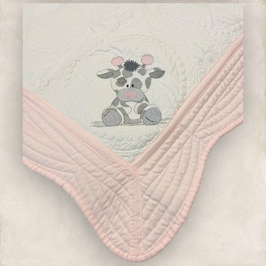 Ragged Giraffe Heirloom Quilt Set in Pale Pink - (3 pcs)