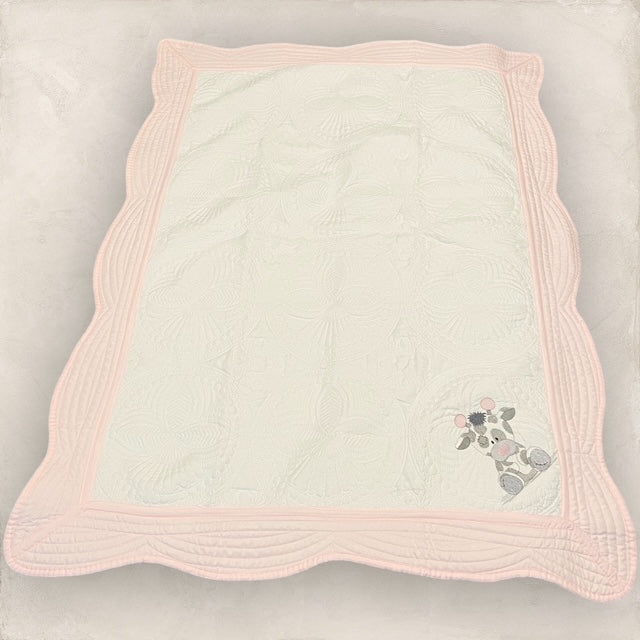 Ragged Giraffe Heirloom Quilt Set in Pale Pink - (3 pcs)