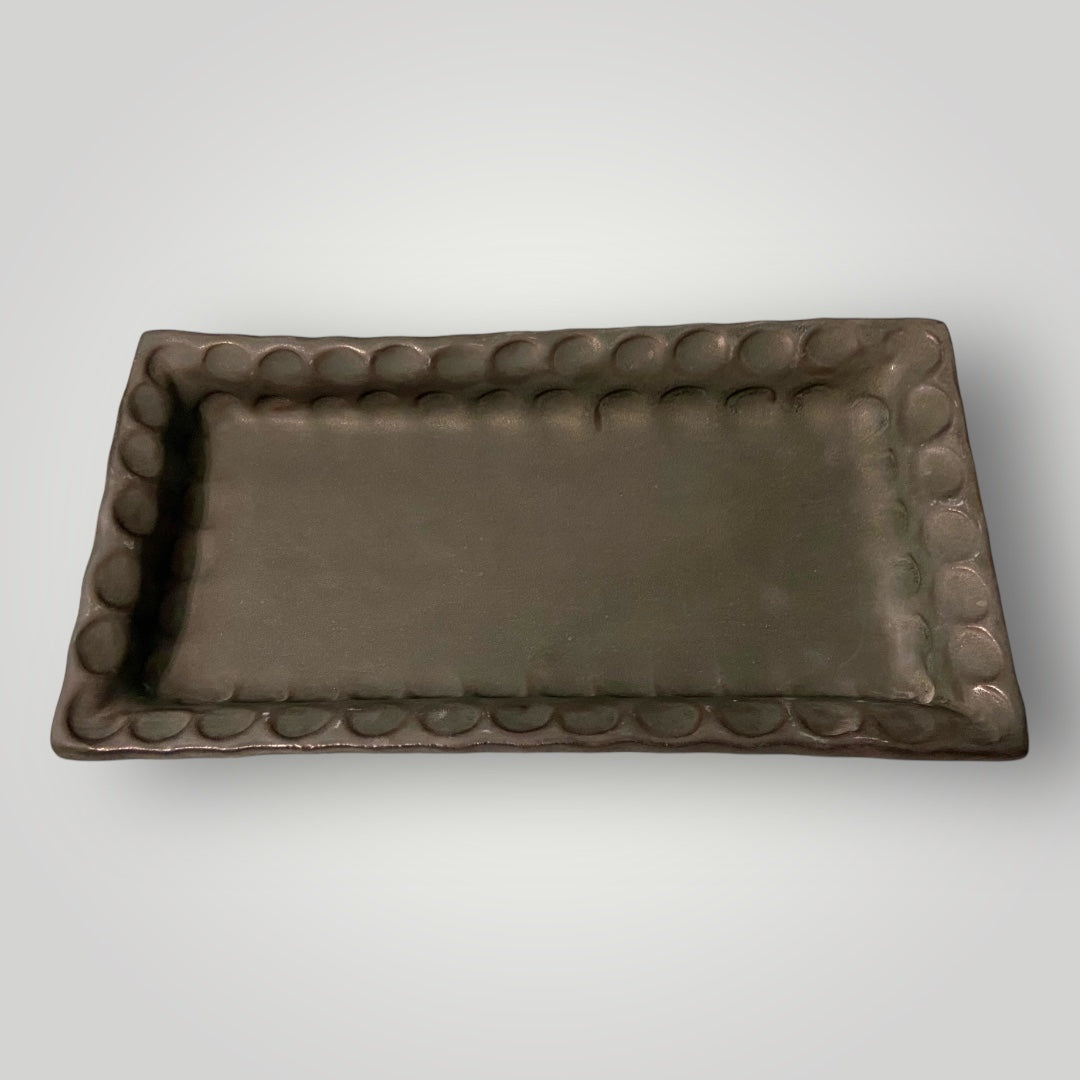 Rectangular Tray - Peppercorn - Fingerprint Pottery