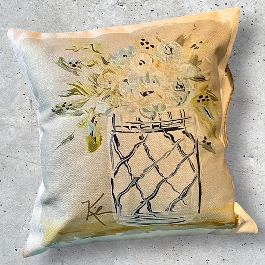 Robin's Vase Throw Pillow