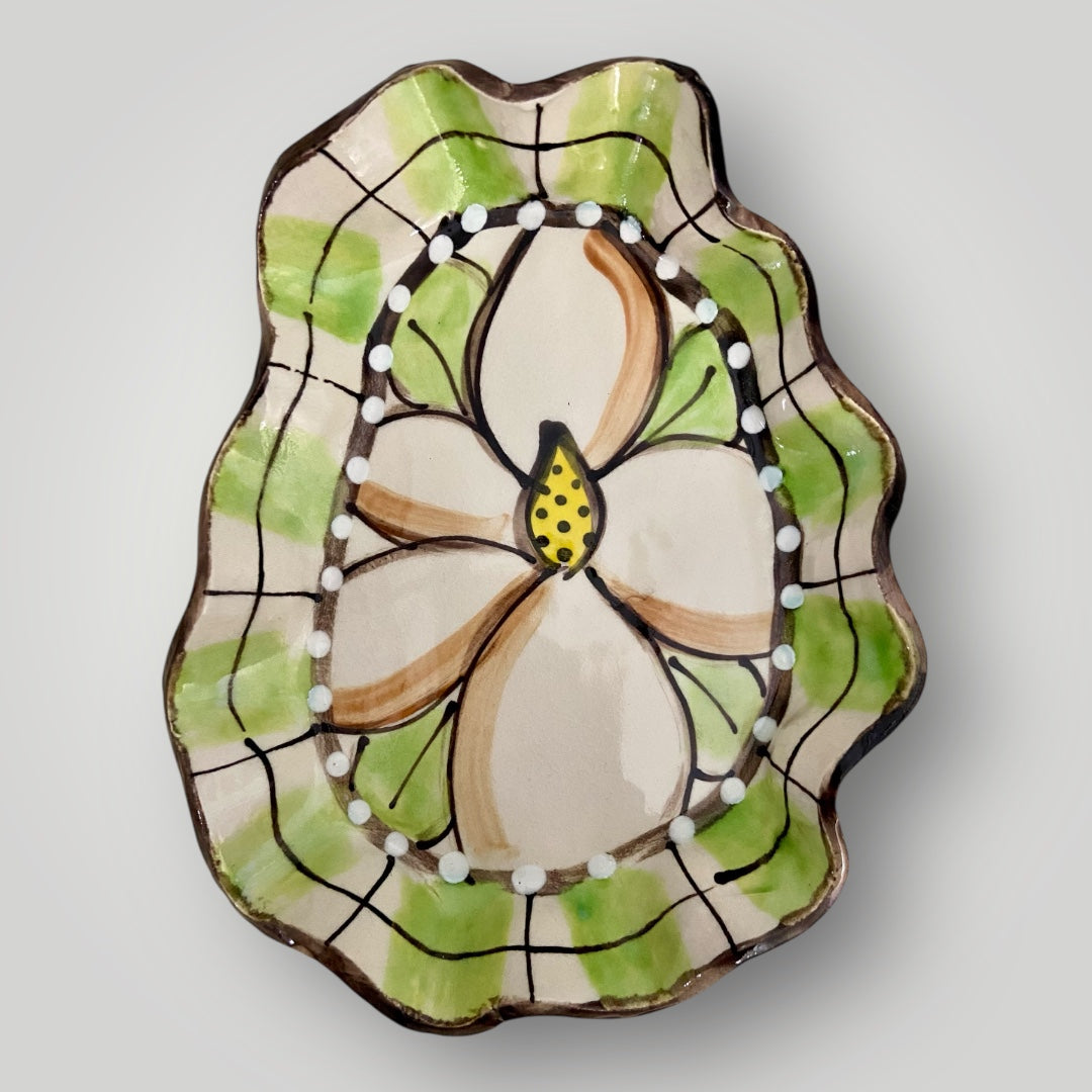 Ruffle Formed Magnolia Tray #1 - Heartfelt Traditions Pottery