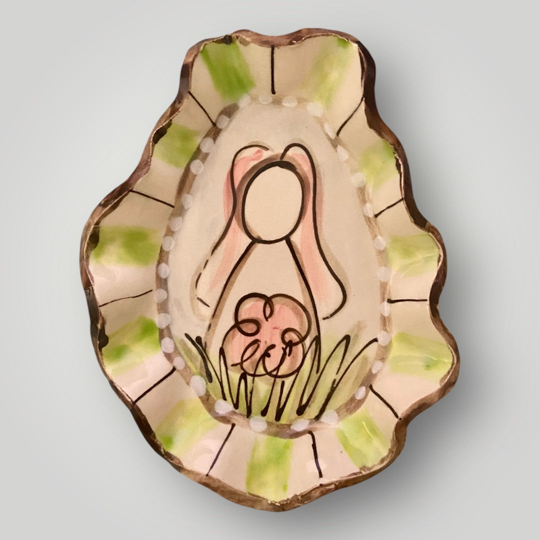 Ruffle Formed Tray - Bunny Cottontail - Heartfelt Traditions Pottery