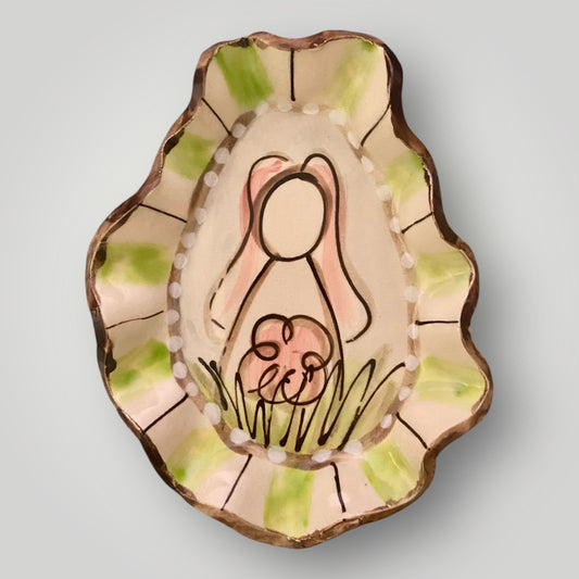 Ruffle Formed Tray - Bunny Cottontail - Heartfelt Traditions Pottery